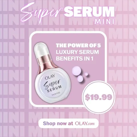 Olay Super Serum Mini ad, pink, $19.99